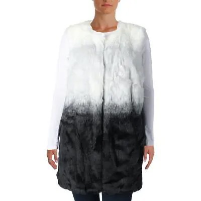 Vince Camuto Womens Modern Edge Faux Fur Ombre Outerwear Vest Plus BHFO 8825