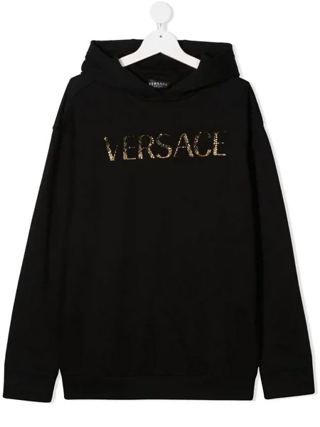 Versace Kids худи с декорированным логотипом
