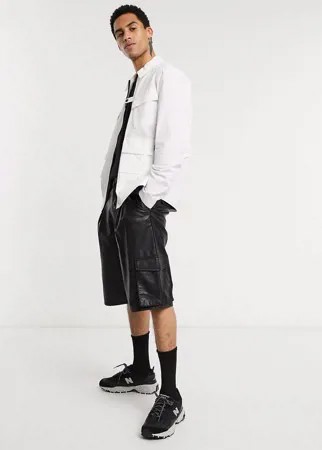 Белая куртка в стиле милитари с пряжками ASOS DESIGN-Белый