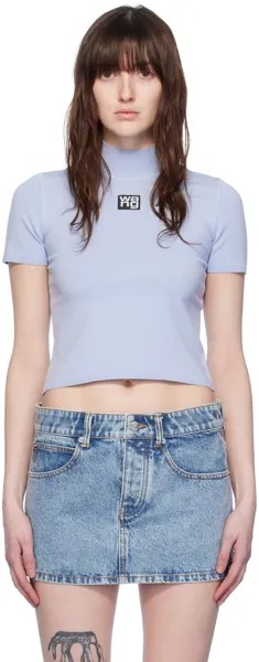 Синяя футболка с воротником-стойкой Alexanderwang.T