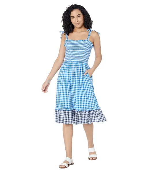 Платье Draper James, Taylor Smocked Dress in Multi Gingham