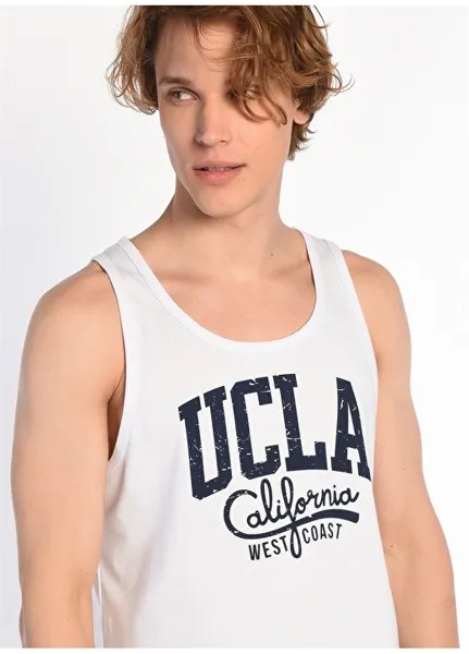 Белая мужская футболка с круглым вырезом Ucla