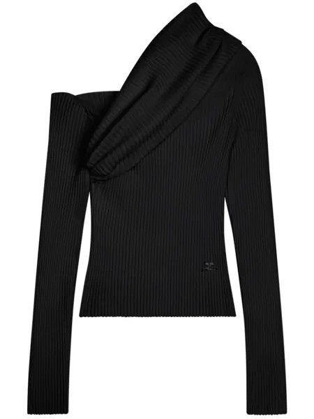 Courrèges джемпер с вышитым логотипом, черный
