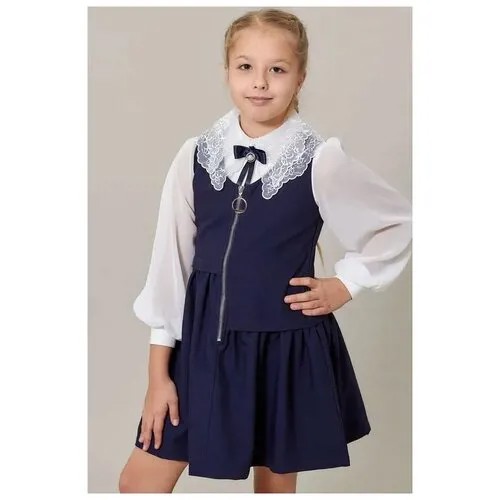 Школьная блуза Colabear, размер 138, бежевый