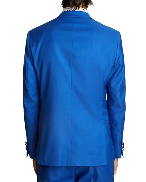 Серый смокинг Grosvenor Peak с узором пейсли и принтом Paisley & Gray, цвет Royal Blue