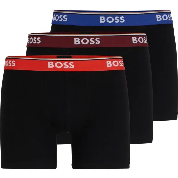 Комплект боксеров Boss Triple-Pack Of Stretch-Cotton Briefs With Logo Waistbands, 3 предмета, разноцветный