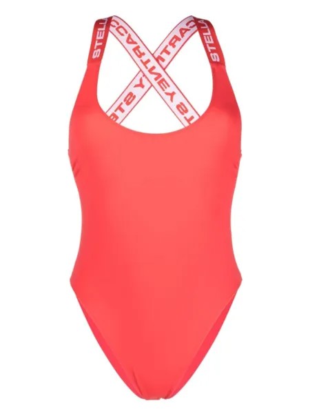 Stella McCartney купальник с логотипом, красный