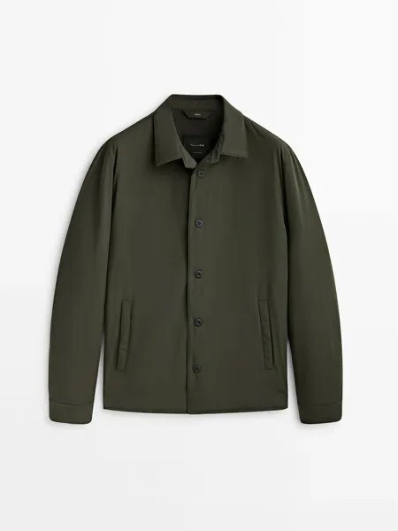 Куртка-рубашка Massimo Dutti Ultralightweight Technical, темный хаки