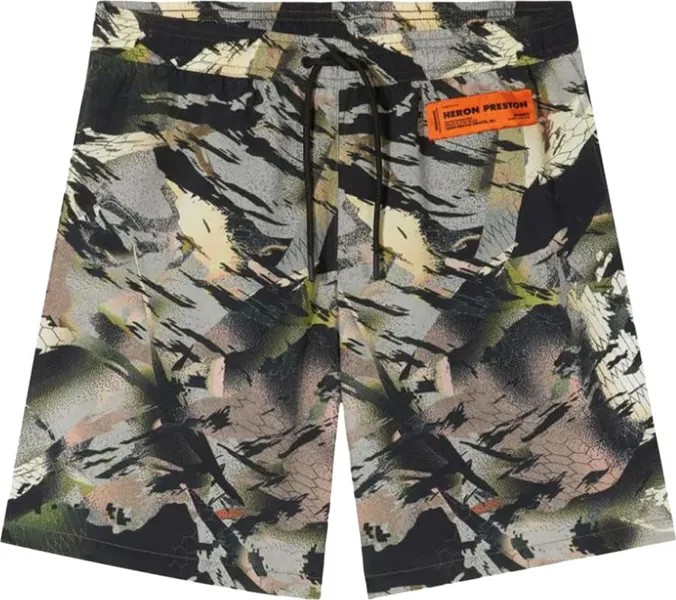 Шорты для плавания Heron Preston Nylon Swimshorts 'Camo Green', зеленый