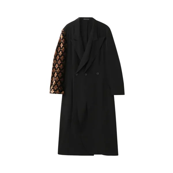 Yohji Yamamoto I-Lily Платье-пальто с рукавами и вышивкой, цвет Черный