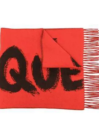 Alexander McQueen шарф с вышитым логотипом