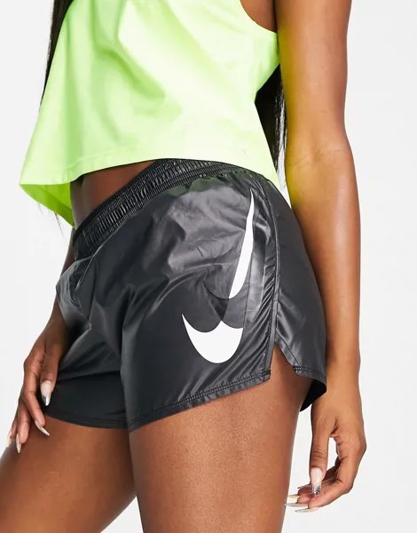 Черные шорты с логотипом-галочкой Nike Running-Черный цвет