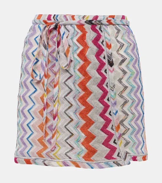 Юбка с запахом зигзагом Missoni, цвет multicolour w/white base