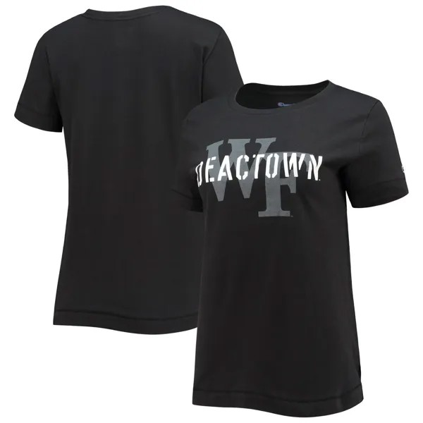 Женская футболка Champion Black Wake Forest Demon Deacons Deactown с надписью Champion