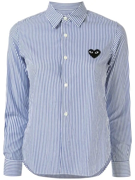 Рубашка в полоску с логотипом Comme Des Garçons Play, синий