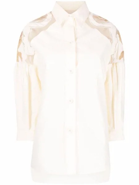 Gentry Portofino блузка с прозрачной вставкой