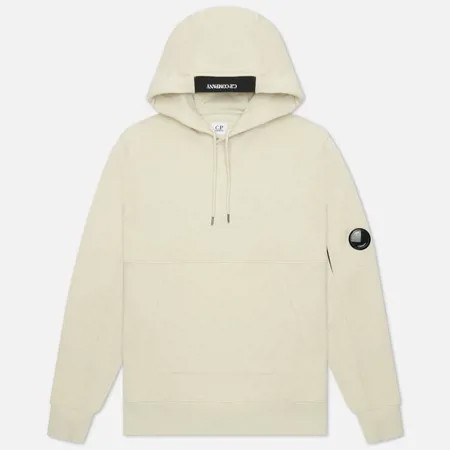 Мужская толстовка C.P. Company Diagonal Raised Fleece Hooded, цвет бежевый, размер S