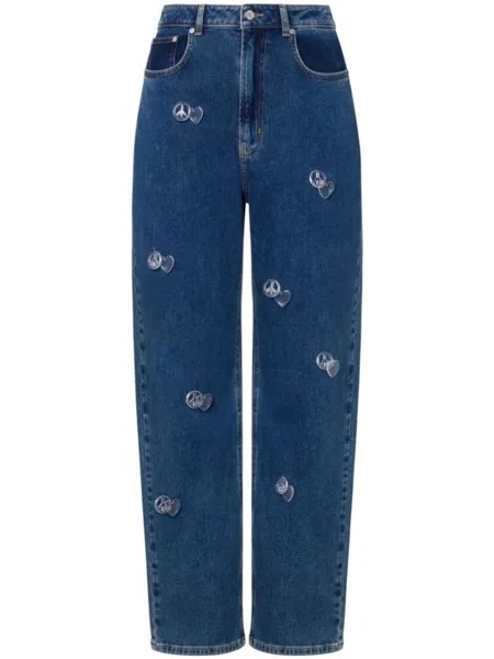MOSCHINO JEANS зауженные джинсы с завышенной талией, синий