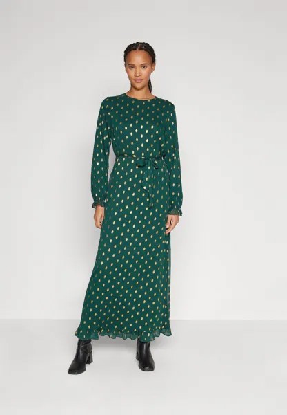Платье длинное Vifoil Modesty Maxi Dress VILA, цвет pine grove/gold foil