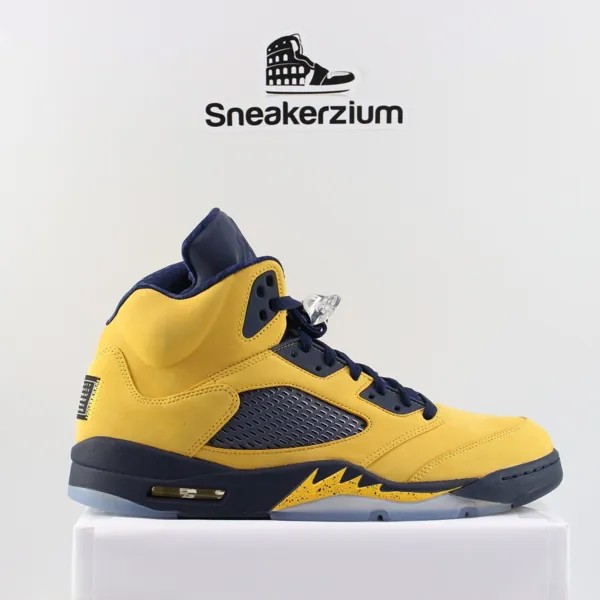 Мужские кроссовки Nike Air Jordan 5 Retro Michigan Yellow Blue 2019 CQ9541-704