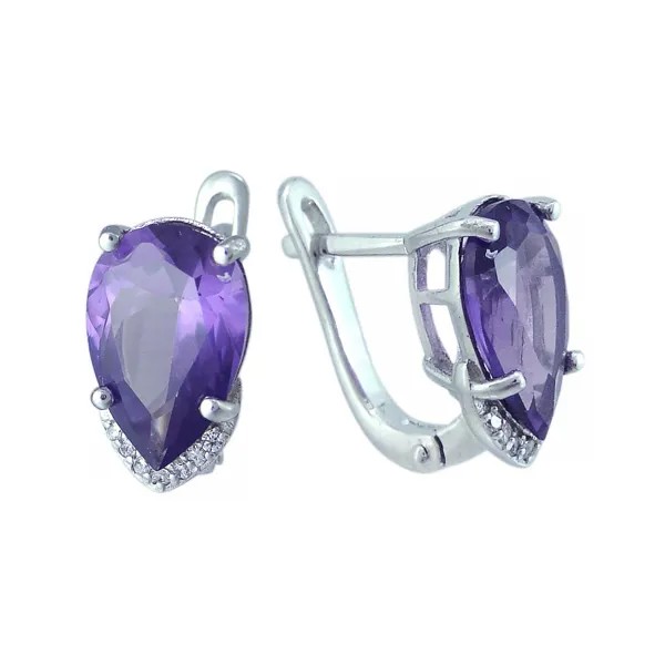 Серьги женские из серебра Balex Jewellery 2405837264, александрит/фианит