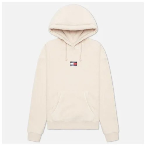 Женская толстовка Tommy Jeans Center Badge Fleece Hoodie бежевый , Размер XS