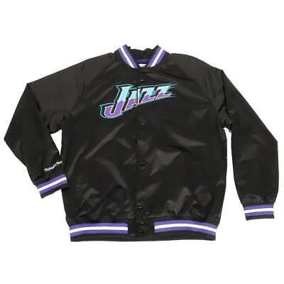 Mitchell - Ness Легкая Атласная Куртка Мужская Черная Повседневная Спортивная Верхняя Одежда ST