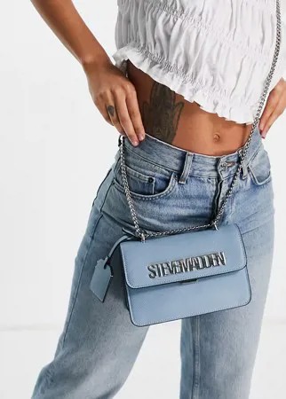Голубая сумка через плечо с цепочкой и логотипом Steve Madden Bstakes-Голубой