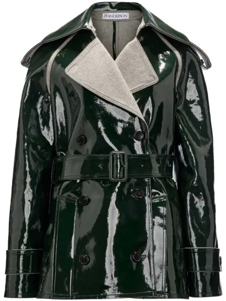 JW Anderson глянцевая байкерская куртка, зеленый