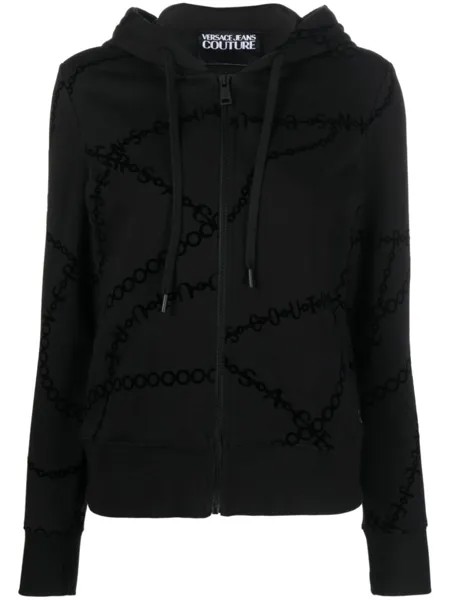 Versace Jeans Couture худи с графичным принтом, черный