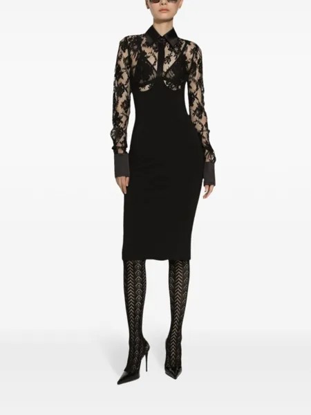 Dolce & Gabbana кружевное платье, черный