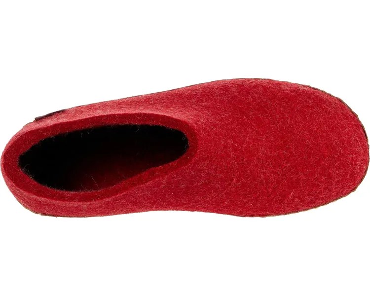 Слипперы Wool Shoe Leather Outsole Glerups, красный