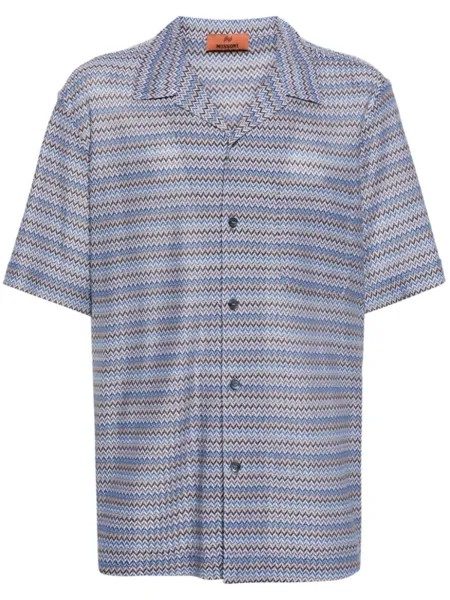 Missoni рубашка с узором шеврон, синий