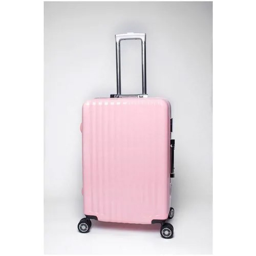 Умный чемодан Ambassador, поликарбонат, рифленая поверхность, водонепроницаемый, ребра жесткости, 32 л, размер XS, голубой