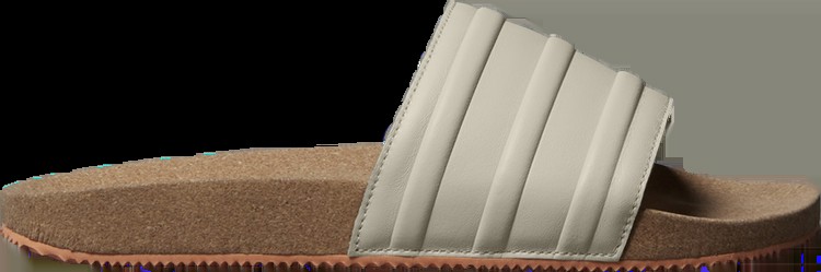 Кроссовки Adilette Premium Slides 'Cork Pack - Aluminium', кремовый