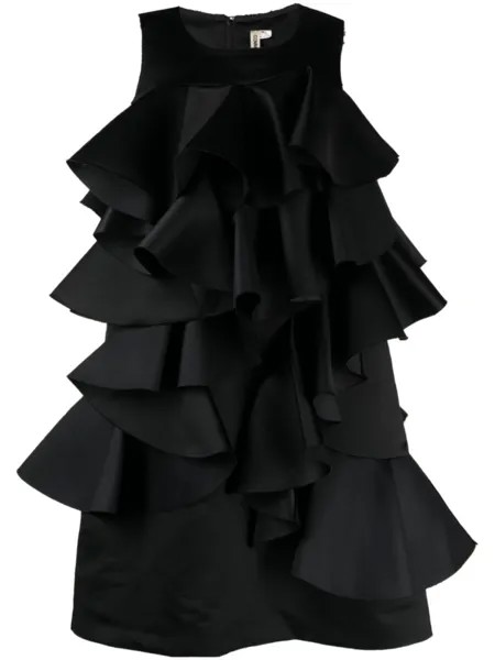 Comme Des Garçons платье с оборками, черный