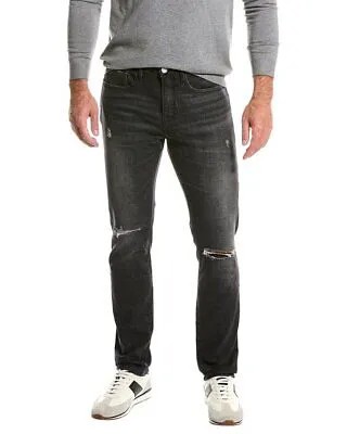 Черные потертые мужские джинсы скинни Frame Denim Lhomme