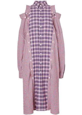 Burberry реконструированное платье-рубашка в клетку