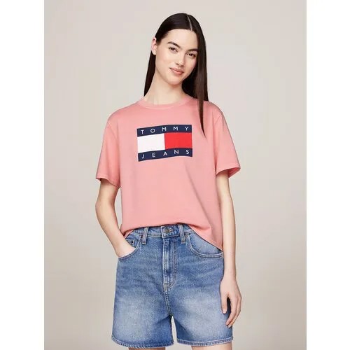 Футболка Tommy Jeans, размер M, розовый