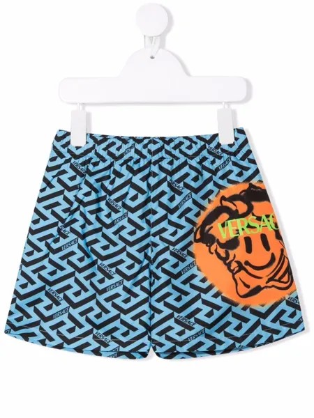 Versace Kids плавки-шорты с узором Greca