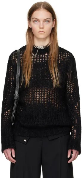 Черный свитер с круглым вырезом Acne Studios, цвет Black