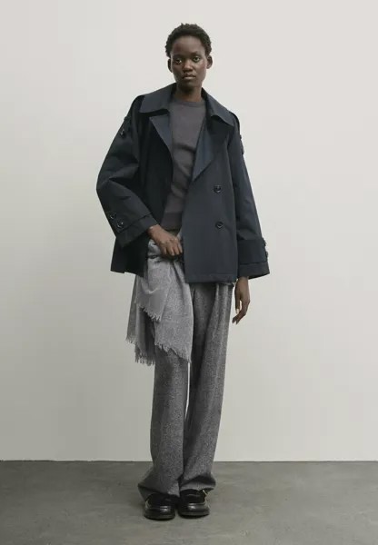 Легкая куртка With Cuff Detail Massimo Dutti, цвет blue black denim