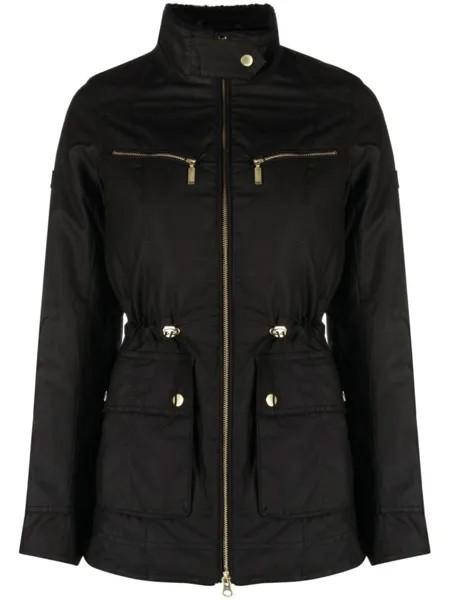 Barbour куртка на молнии с воротником-воронкой, черный