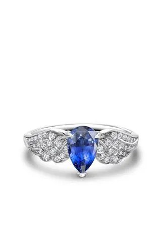 Pragnell кольцо Tiara из платины с бриллиантами и сапфиром