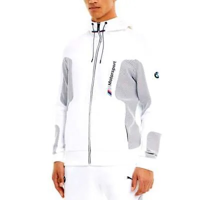 Puma Bmw M Motorsport с капюшоном и полной молнией куртка мужская белая повседневная спортивная верхняя одежда