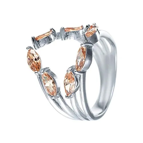 Кольцо ELEMENT47 серебро, 925 проба, фианит, размер 18