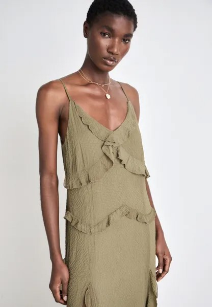 Платье макси Monia Slip Dress Gestuz, хаки