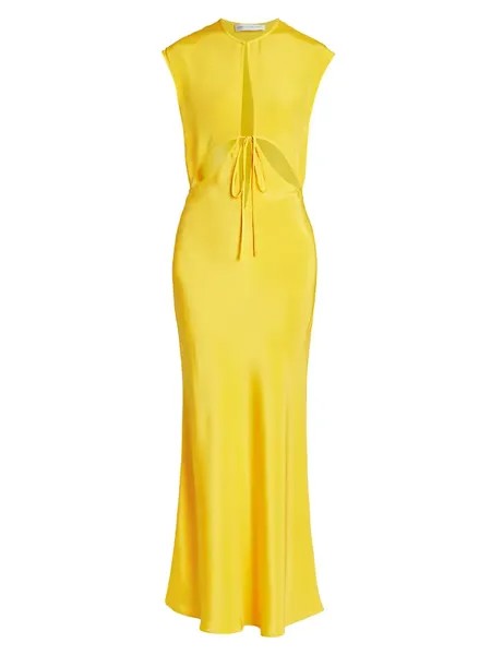 Шелковое платье макси Triquetra Christopher Esber, цвет mango