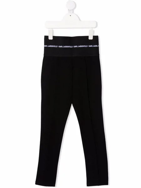 Karl Lagerfeld Kids легинсы со складками и логотипом
