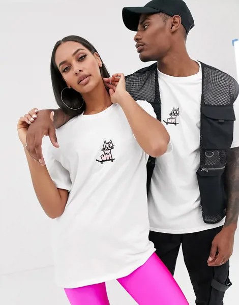 Футболка с вышивкой сзади New Love Club unisex-Серый